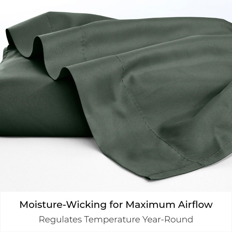 Mellanni King Size Flat Sheet - Iconic Collection Bedding - Hotel Luxury, Extra Soft, Cooling - Wrinkle, Fade, Stain Resistant - 1 Flat Sheet Only (King, Emerald Green) - Image 4